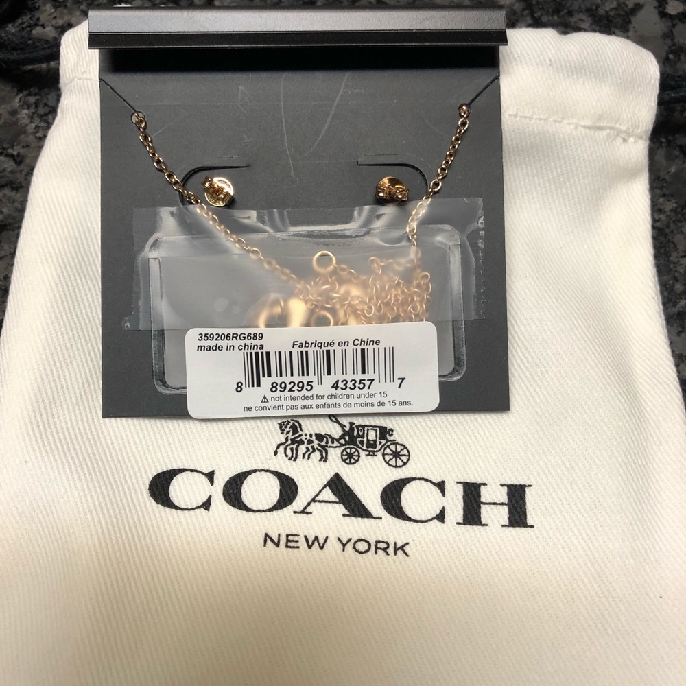 Coach Rose Gold Necklace and Earrings - Picture 3 of 4